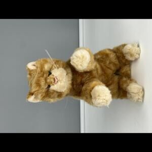 Vintage Russ Realistic Cat Kitten Sweet Pea Tabby Stuffed Plush Orange 9” 4453*